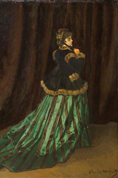 カミーユ、緑のドレス 作： Claude Monet